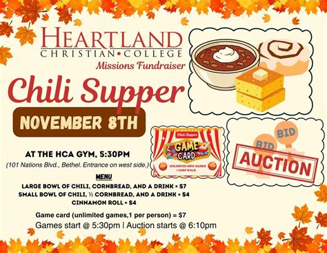 HCC Chili Supper 2025, 101 Nations Blvd, Bethel, MO 63434-9794, United ...