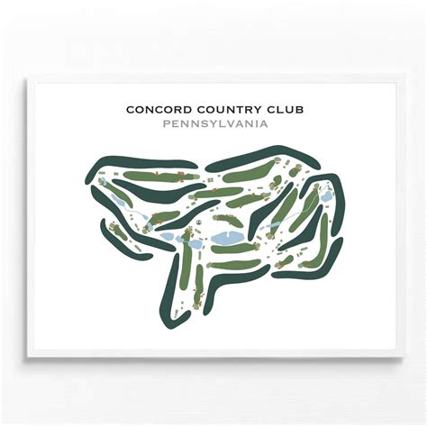 Concord Country Club, PA | Golf Course Map, Golf Map, Golfer Gift for ...