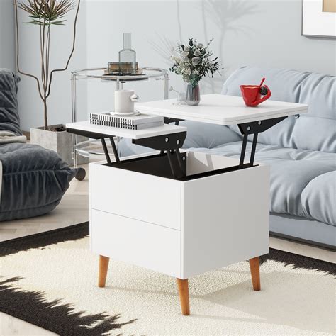 EUROCO Modern Double Lift Top Coffee Table with Powerful Lifting Frame ...