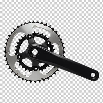 Bicycle crankset with chainrings and crank arm | Premium AI-generated PSD