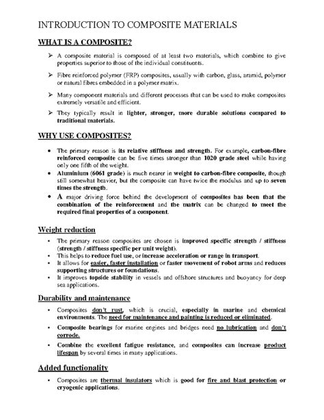 Composites&classification-UNIT-4 - INTRODUCTION TO COMPOSITE MATERIALS ...