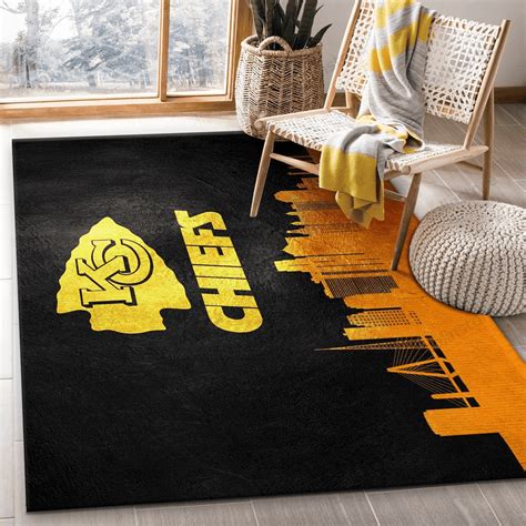 Kansas City Chiefs Skyline Area Rug Bedroom Home US Decor - Snakeislandz
