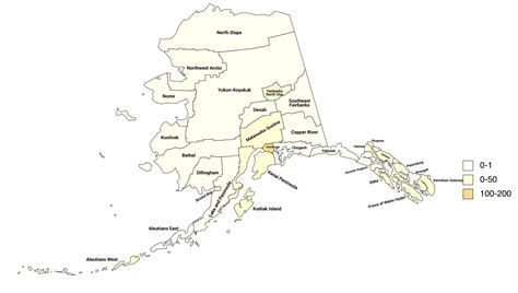 Population Density of Alaska (By Census Designated Area) : r/MapPorn