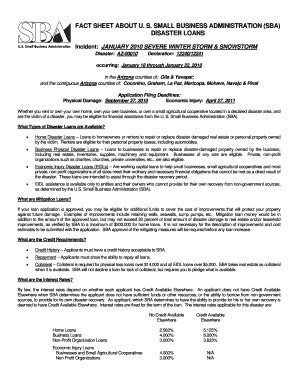 Fillable Online Fact Sheet About U. S. Small Business Administration ...