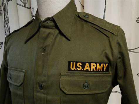 1961's U.S. ARMY ヴィンテージ MILITARY ARMY Martin Manufacturing カーキー シャツ デッド ...