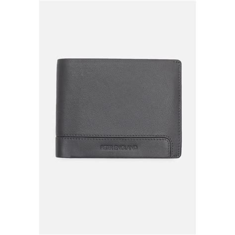 Buy Peter England Men Grey Textured Leather Wallet Online