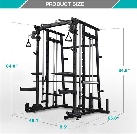 Buy MAJOR LUTIE Smith Machine, Multifunction Power Cage with Smith Bar ...