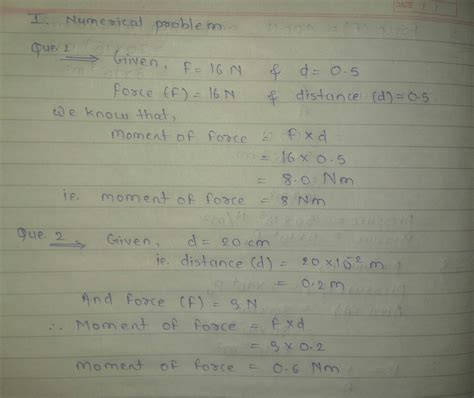 answer 2nd part numerical force and pressure chapter in 8th class icse ...
