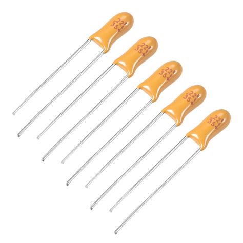 uxcell 0.22uF Tantalum Capacitor, 35V 2 Pin Yellow Radial Electrolytic ...