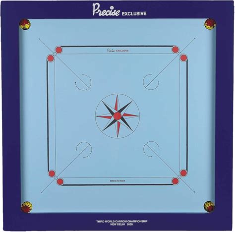 Buy Precise Exclusive-20mm Carrom Board with Coins, Striker, and Powder ...