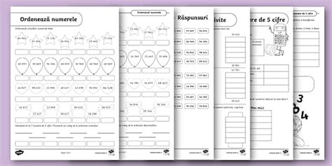Ordonarea și compararea numerelor de 5 cifre – Fișă de lucru