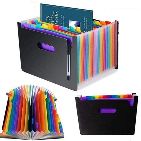 GION 24 Pockets File Folder for Certificates A4 Size Plastic Expanding ...