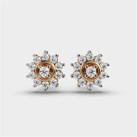 Buy Charming Flower Diamond Stud Earrings At Jewelbox