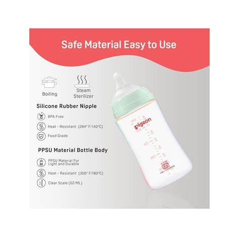 Pigeon Wide Neck (Wn3) Pp Nursing Bottle (Soft Latch) – 240ml - Cureka ...