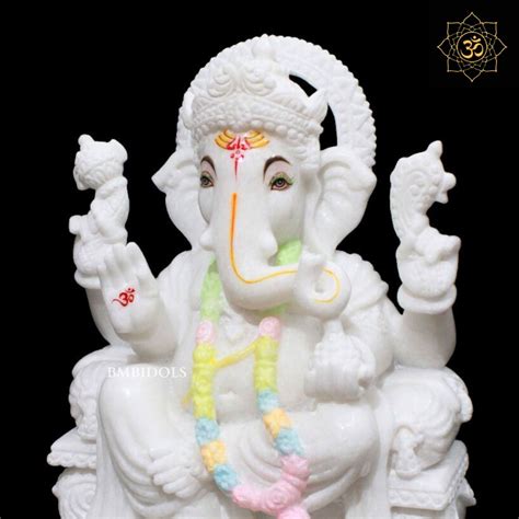 Ganesh Marble Murti for Homes and Temples in 12inches – BMBIDOLS