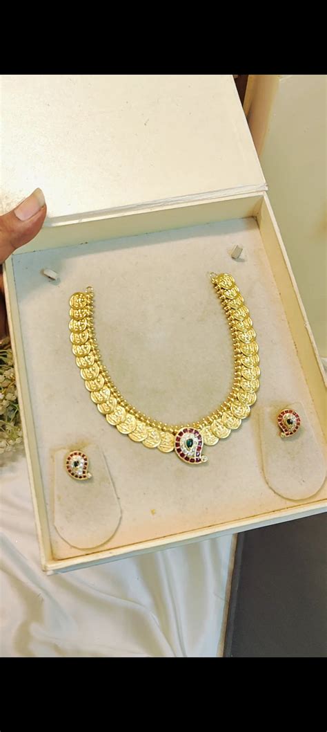 Antique lakshmi coin necklace set with ruby pendant – Kankanam - South ...