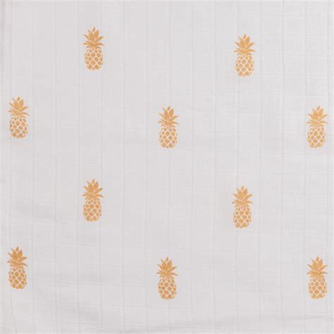 Organic Muslin Swaddle – Pineapple Bliss | Masilo Organic Baby