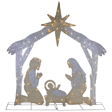 44 LED Lighted Holy Family Nativity Scene Outdoor India | Ubuy
