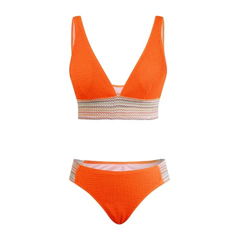 Bikini Set Swimwear,Women's High Waisted Bikini Set Colour Blocked ...