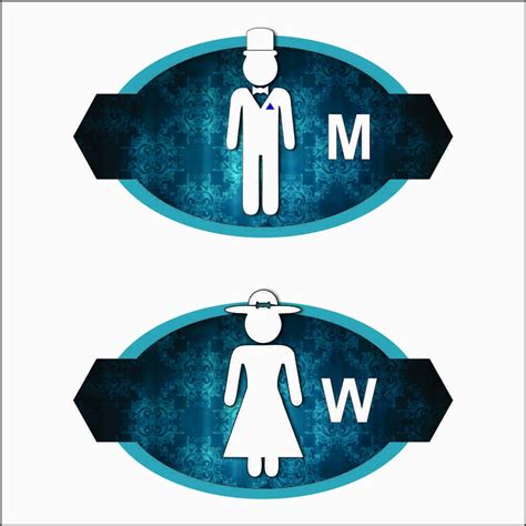 MINTKRAFT Self Adhesive Men & Women WC toilet Washroom door Sign ...