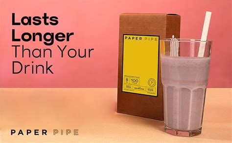 Paper Pipe - 8mm White Paper Straw for Milkshake (Pack of 100, 8mm Wide ...