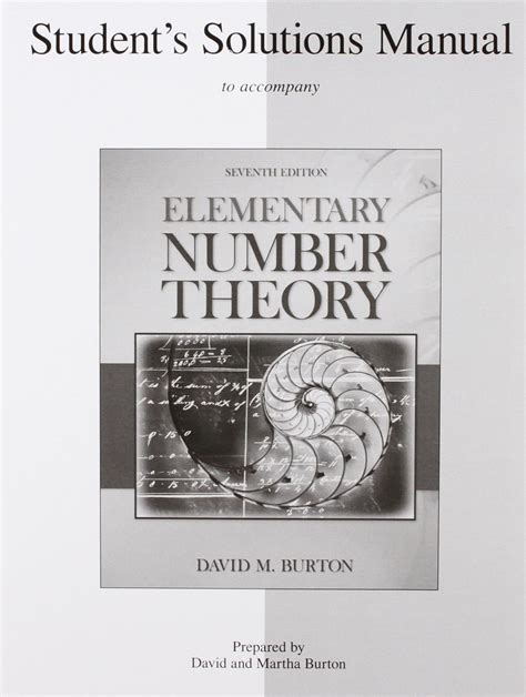 Student's Solutions Manual Elementary Number Theory : Burton, David ...