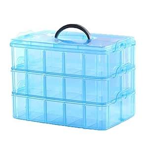 TOKEZO 3 Layers Desktop Storage Box Transparent Plastic Storage Box ...