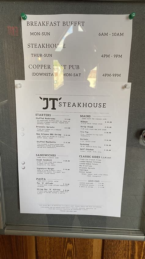 JT's Steakhouse, Ely - Menu, Reviews (54), Photos (23) - Restaurantji