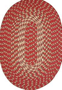 Hometown 8' x 8' ROUND Braided Rug in Colonial Red : Amazon.in