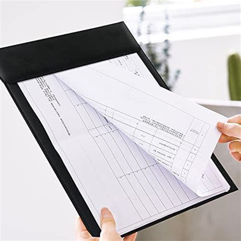 AccuPrints Leather Office Desk Pad Tablet File Folder with Paper Clip ...
