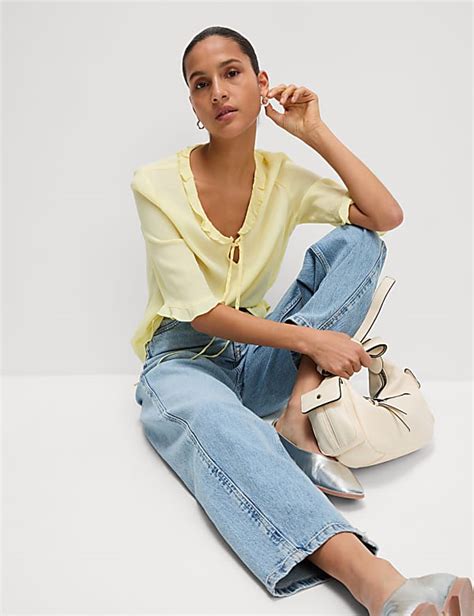 Buy V-Neck Frill Detail Blouse at Marks & Spencer