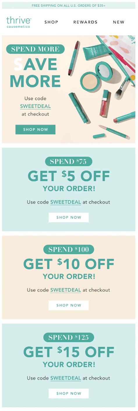 Thrive Causemetics Tiered Discount Example | ConvertFlow