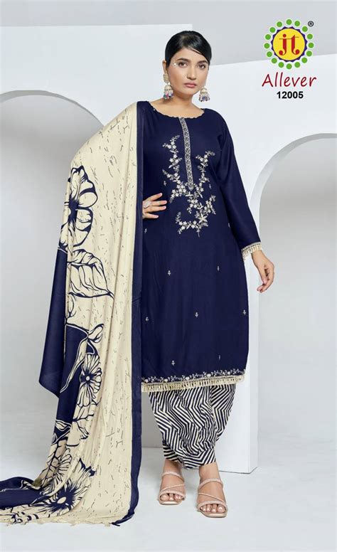 Jt All Ever Vol 12 Rayon Embroidered Dress Material Collection