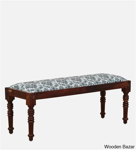 Kamchini Sheesham Wood Bench In Honey Oak Finish - Wooden Bazar