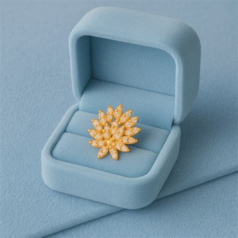 White CZ Petal Burst Design Floral Nose Pin – Sterling Silver Gold Pla ...