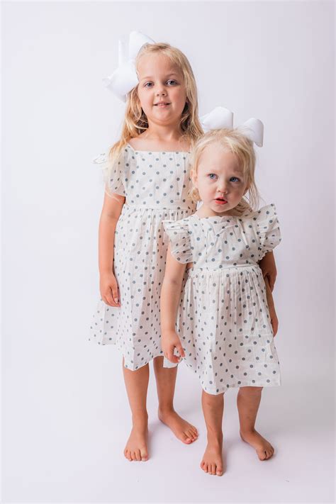 Blue Polka Dot Ruffled Racer Back Gathered Dress – 100% Cotton Shell ...