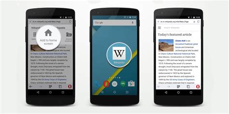 Opera per Android permette di salvare i bookmark nella Home Page