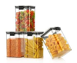 Buy G7 GRAINS Multipurpose Plastic Square Airtight Container Jar (Set ...