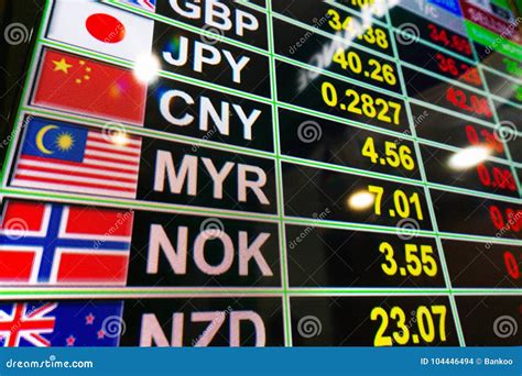 Currency Exchange Rate on Digital Display in Airport Stock Photo ...