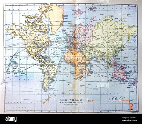A late 19th century map of the world including the only discovered ...