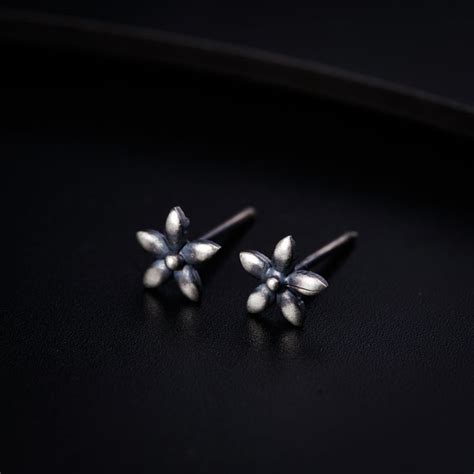 Buy Sadafulee Studs - Handcrafted Silver Jewelry at House of Aadyaa