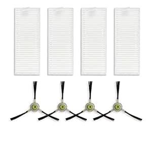 Lefant Replacement Parts: 4X Side Brushes and 4X Hepa Filters, Note ...