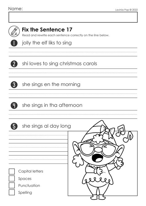FREE Christmas Fix the Sentence - Worksheets Library