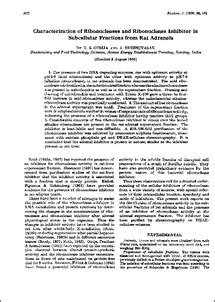 Characterization of ribonucleases and ribonuclease inhibitor in ...