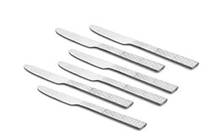 Buy Shapes 18/10 Steel Koko Alpha Laser Dinner Knife, Silver, 6 Piece ...