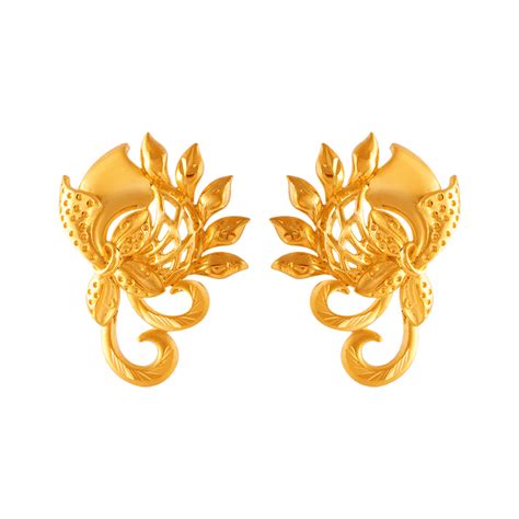 22KT (916) Yellow Gold Stud Earrings For Women – P.C. Chandra Jewellers