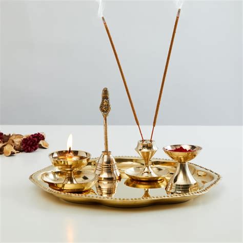 Buy Upasana Set of 7 Metal Pooja Thali Set from Home Centre at just INR ...