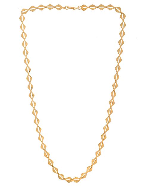 Buy VOJ Gold Toned Geometrical Shaped Stainless Steel Necklace For ...