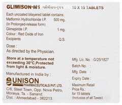 Glimison M1 Tablet 15: Uses, Side Effects, Price & Substitutes