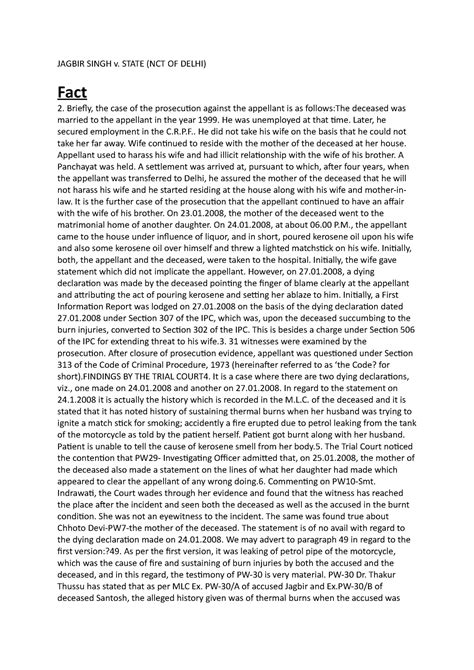 Jagbir Singh vinod - Cases - JAGBIR SINGH v. STATE (NCT OF DELHI) Fact ...